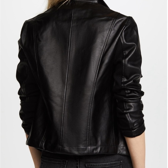 BB Dakota Moto Boho Peppin Vegan Leather Drapey Jacket Vegan XS Small Tan New - Picture 16 of 16